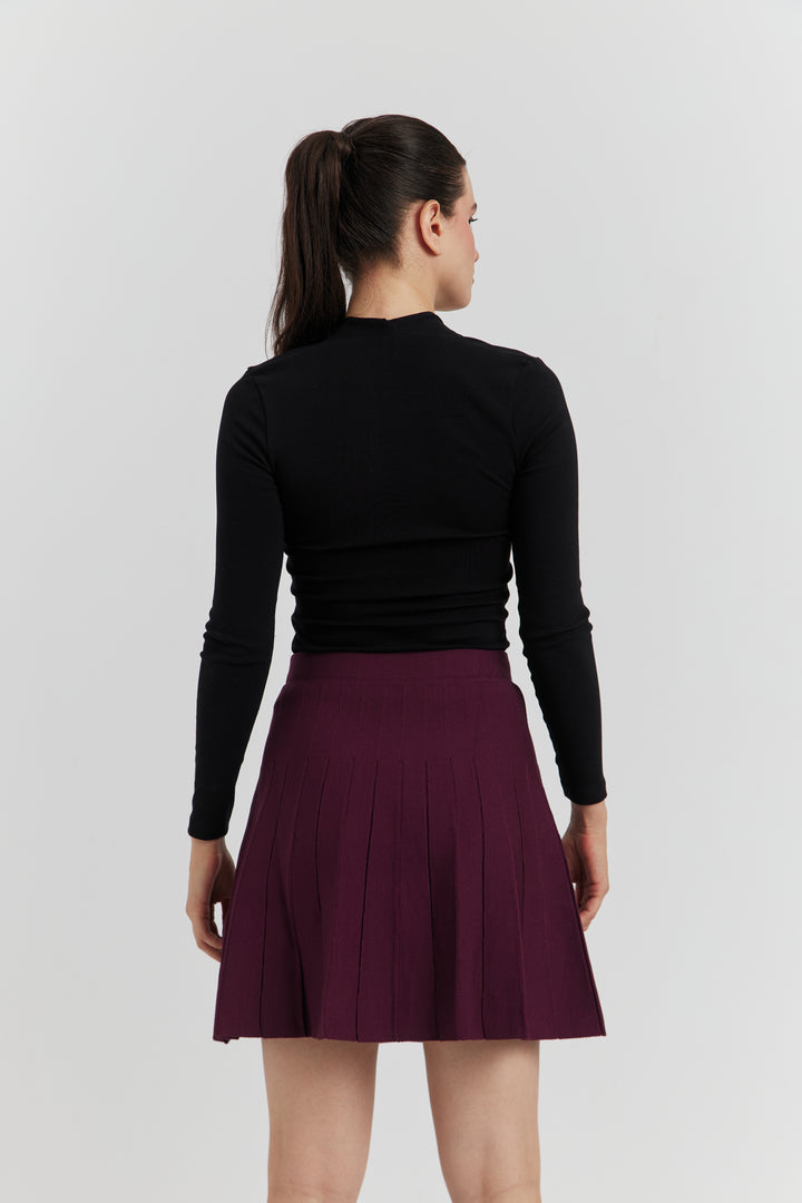 JUPE MAILLE PLISSEE ZYA BORDEAUX