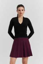 Charger le modèle 3D dans le visionneur de galerie, TOP COL CYGNE MANCHES LONGUES LYRINE NOIR
