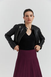 JUPE MAILLE PLISSEE ZYA BORDEAUX