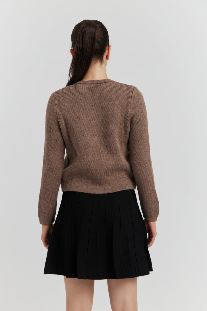 GILETS BOUTONS PRESSIONS PERLES NYLERA TAUPE