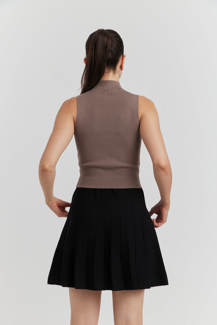 PULL TRES SOYEUX SANS MANCHES ISSELIA TAUPE