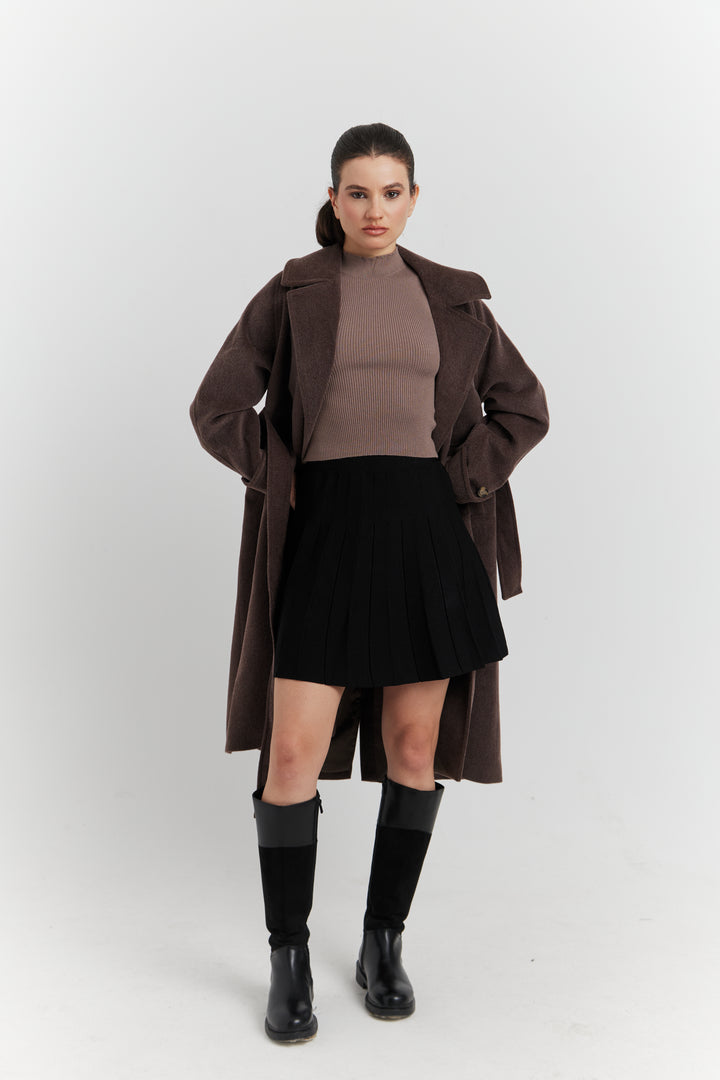 JUPE MAILLE PLISSEE ZYA NOIR