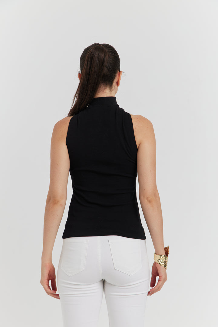 TOP AVEC BOUCLE METAL SOLIRA NOIR