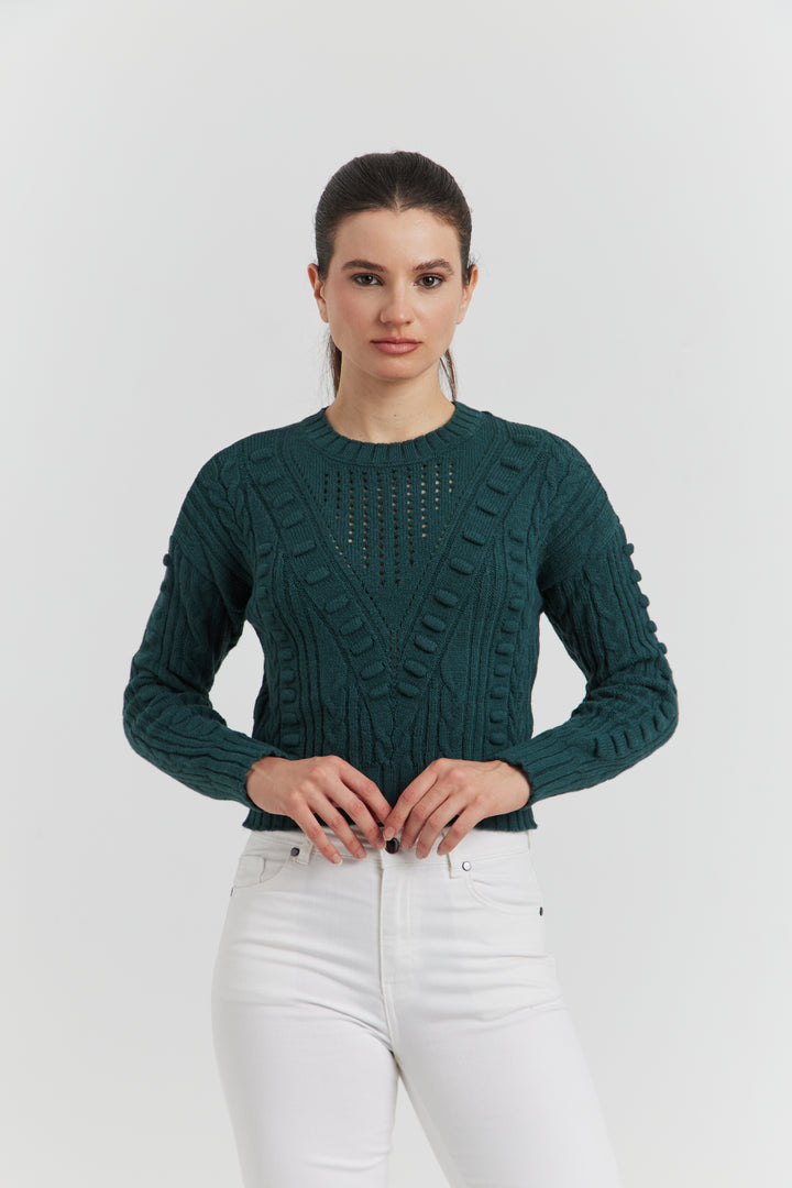 PULL FANTAISIE OZELIA VERT FORET