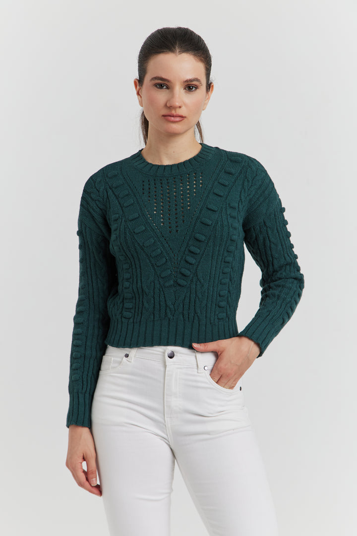 PULL FANTAISIE OZELIA VERT FORET
