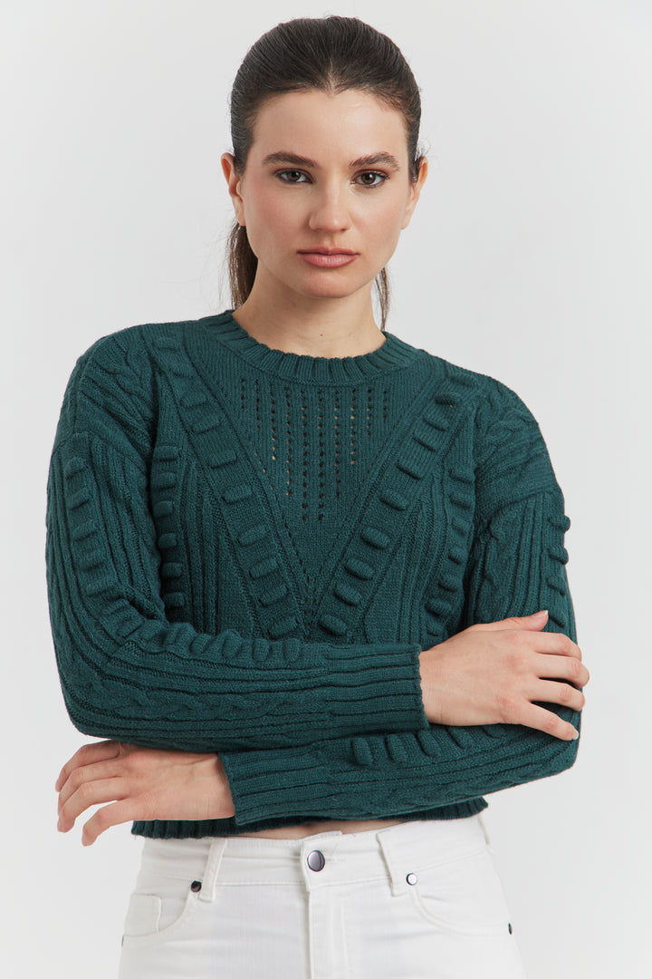 PULL FANTAISIE OZELIA VERT FORET