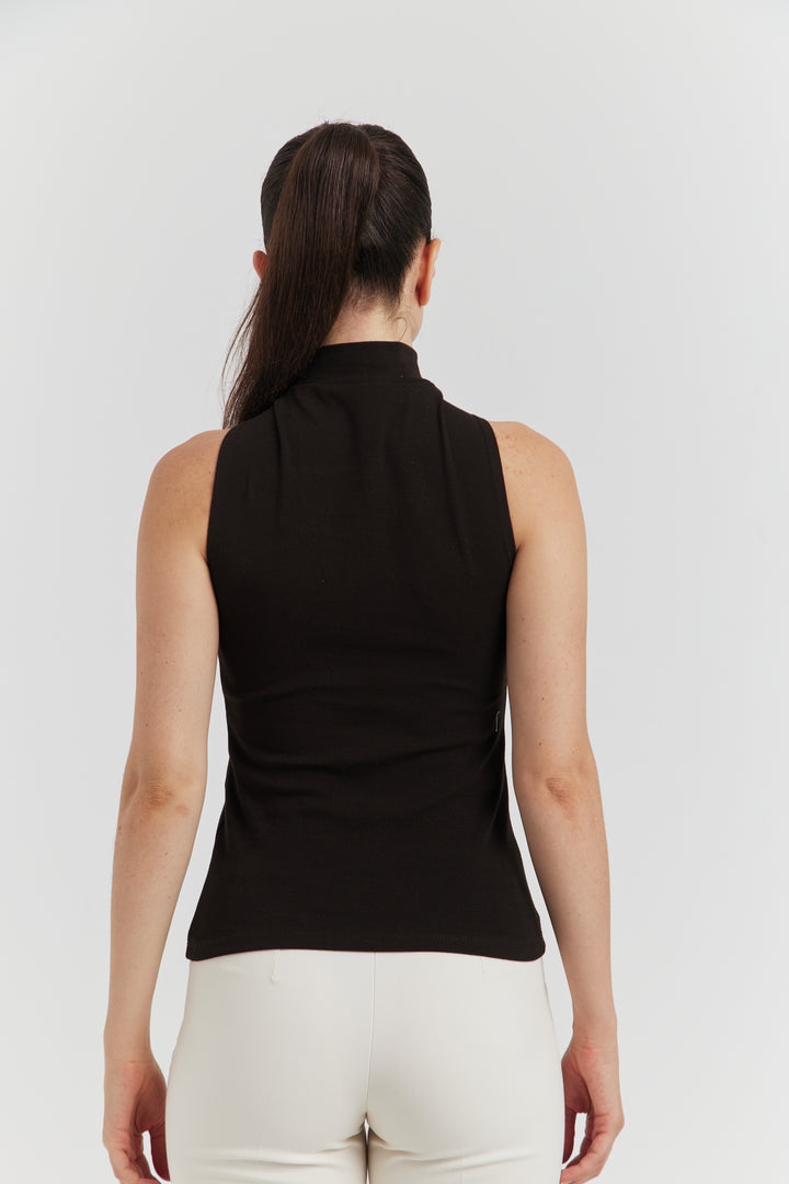 TOP AVEC BOUCLE METAL SOLIRA CHOCOLAT