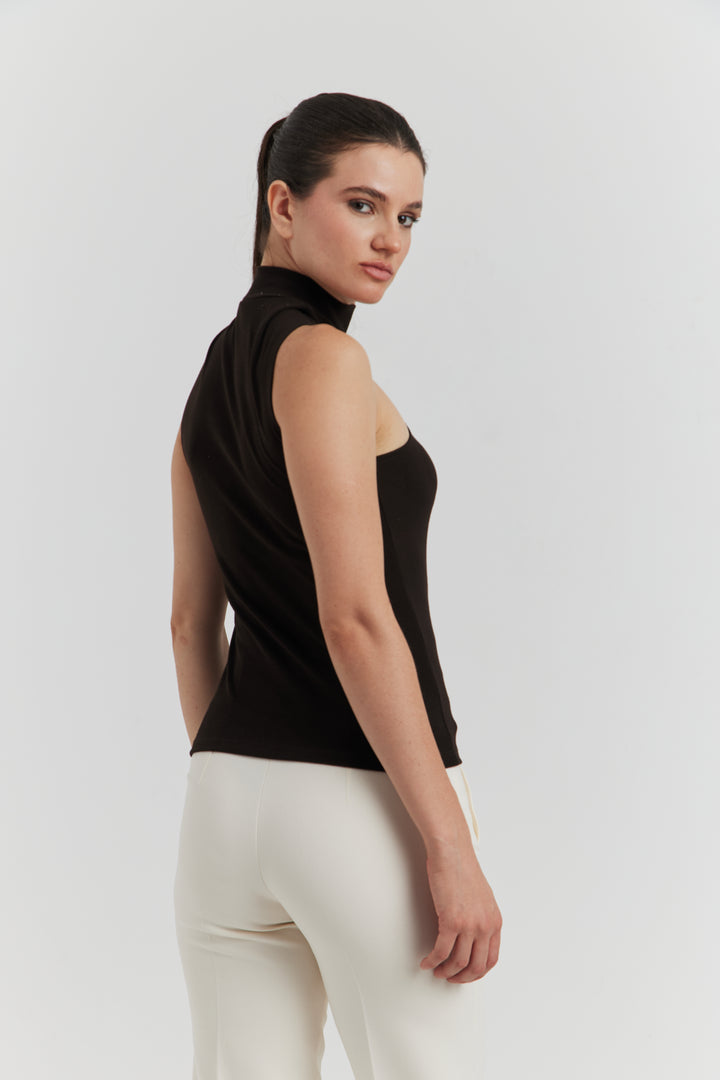 TOP AVEC BOUCLE METAL SOLIRA CHOCOLAT