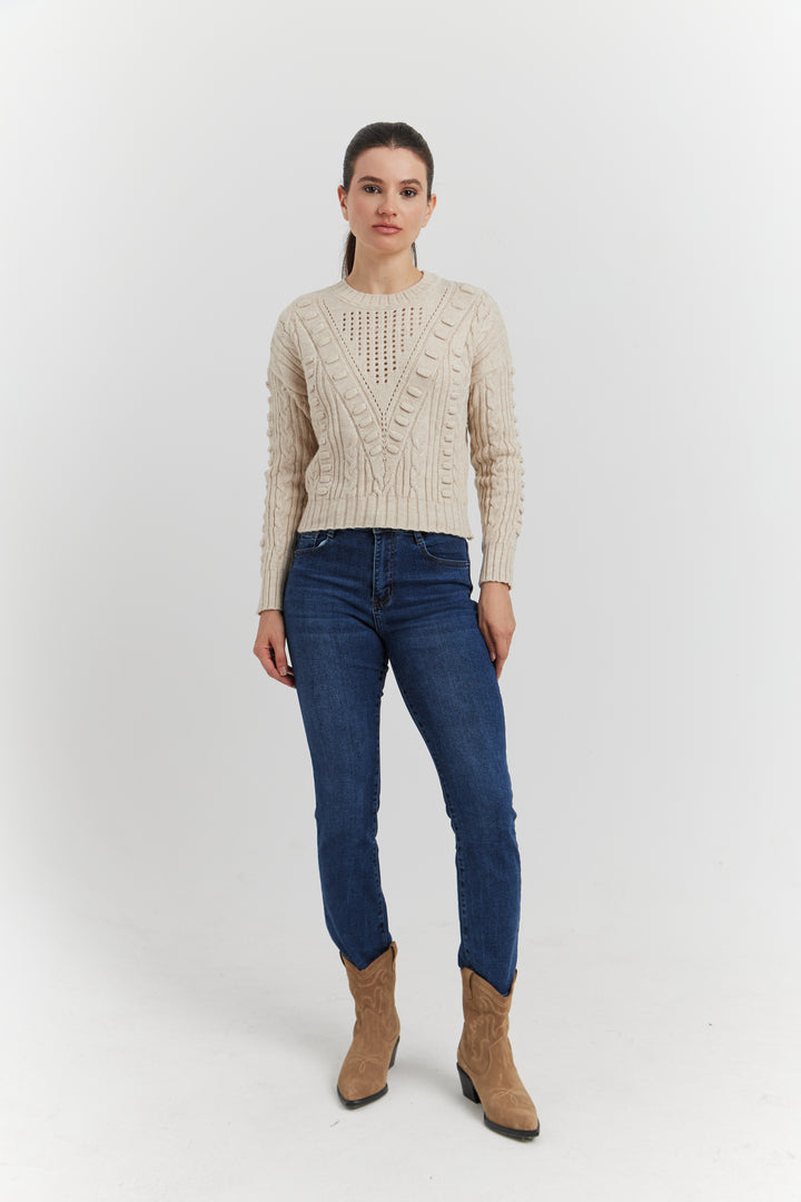 PULL FANTAISIE OZELIA CREME