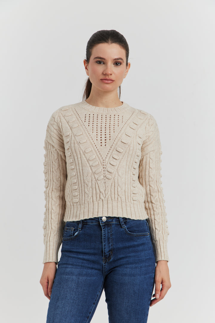 PULL FANTAISIE OZELIA CREME