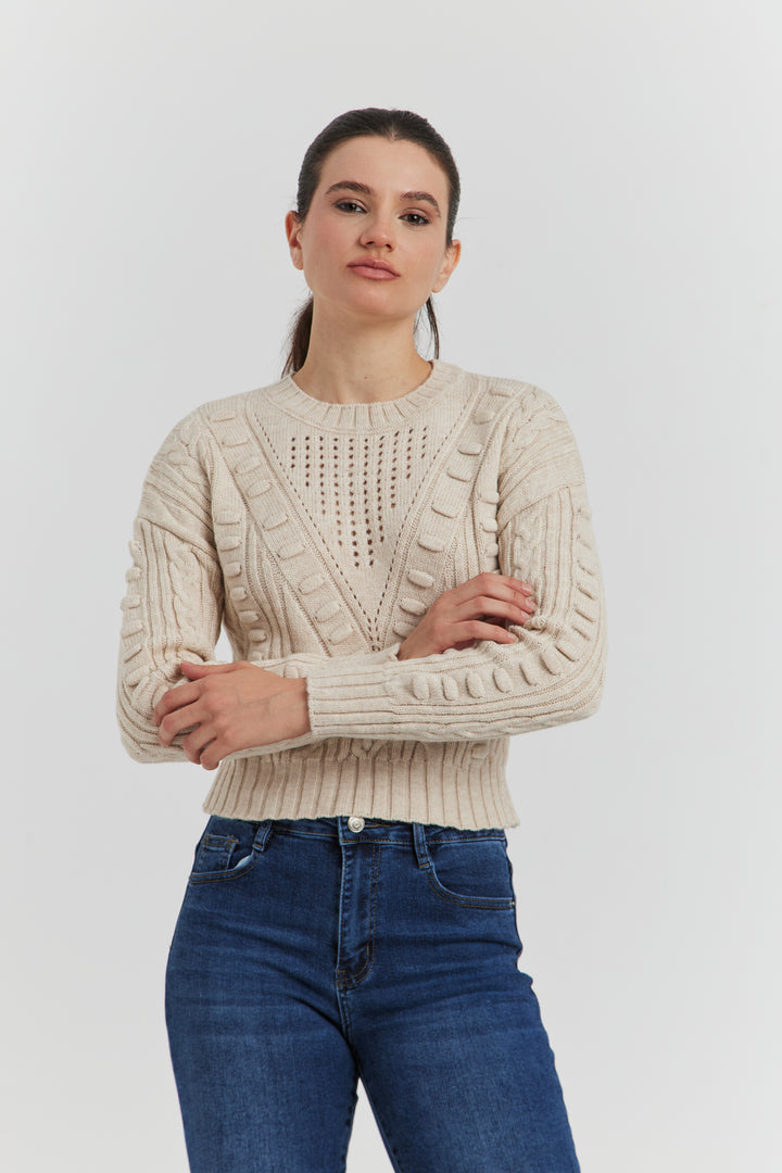 PULL FANTAISIE OZELIA CREME
