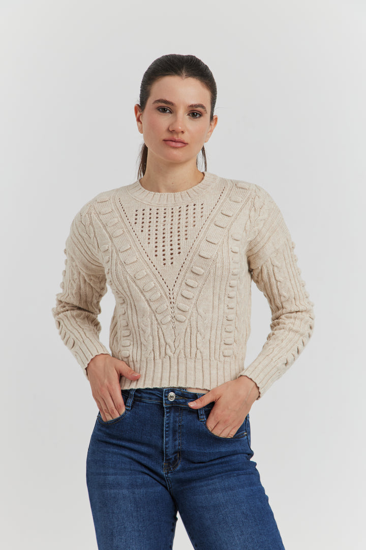 PULL FANTAISIE OZELIA CREME