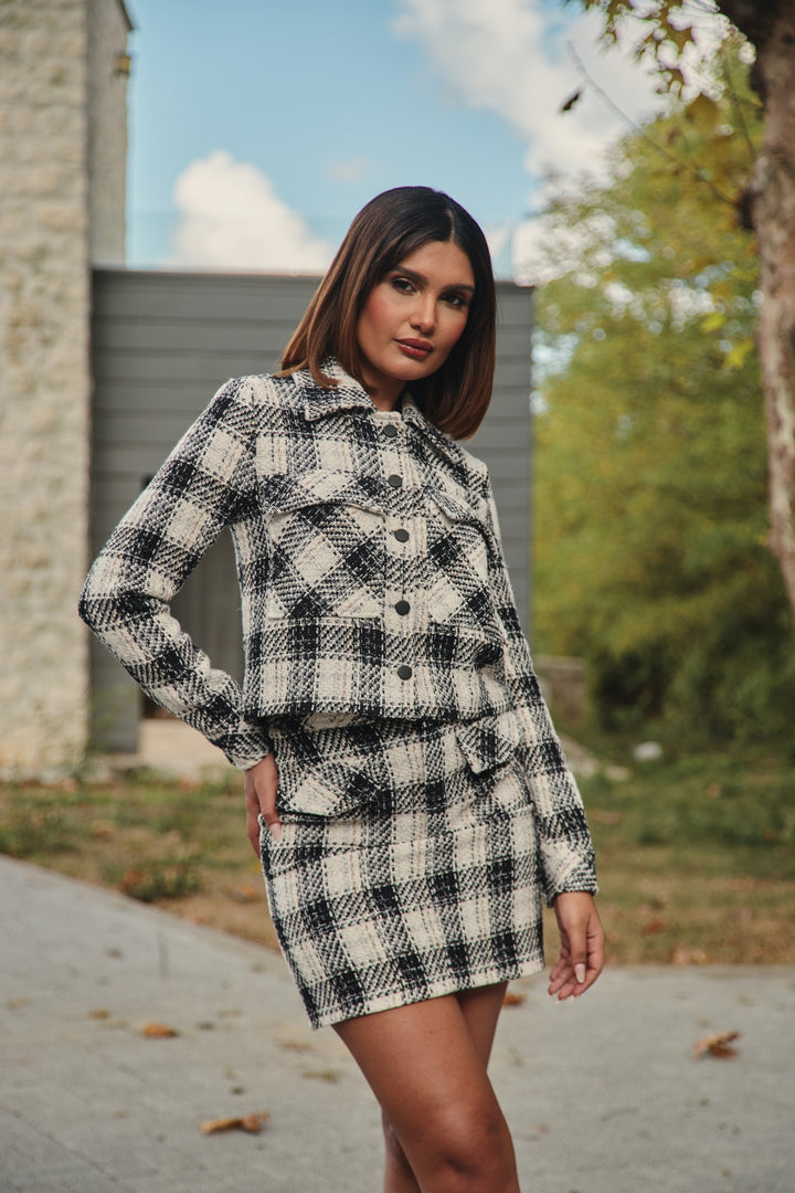 ENSEMBLE NOVIRA CARREAUX NOIR/BLANC