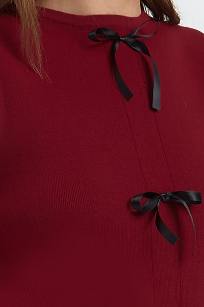 ROBE MAILLE ELISE BORDEAUX