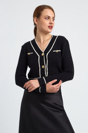 GILET FEMME MODE LILY NOIR/ECRU