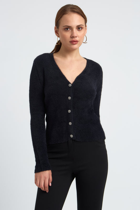 GILET FLEUR NOIR