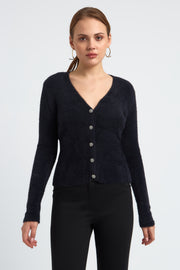 GILET FEMME DOUCEUR FLEUR NOIR