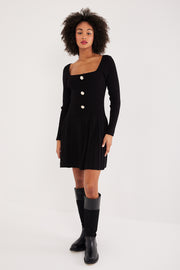 ROBE MAILLE BLOOM NOIR