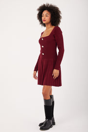 ROBE MAILLE BLOOM BORDEAUX
