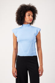 TOP MAILLE FEMME JACKIE BLEU